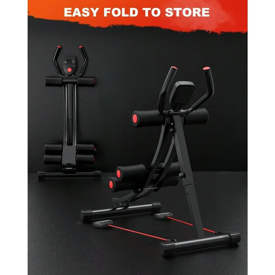 Exercise Abdominal Muscle Training Equipment Adjustable Abdominal Muscle Trainer with Resistance Bands Body Exercise Core Strength Training Exercise Equipment; Suitable for Your Daily Exercise Foldable Ab Workout Machine stable fitness table body building