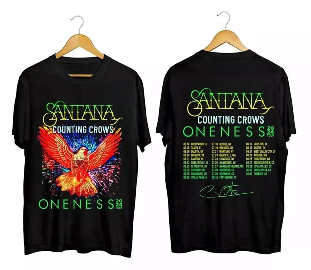 Carlos-Santana And Counting Crows The Oneness Tour 2024 T-Shirt | Crewneck Sweatshirt | Hoodie
