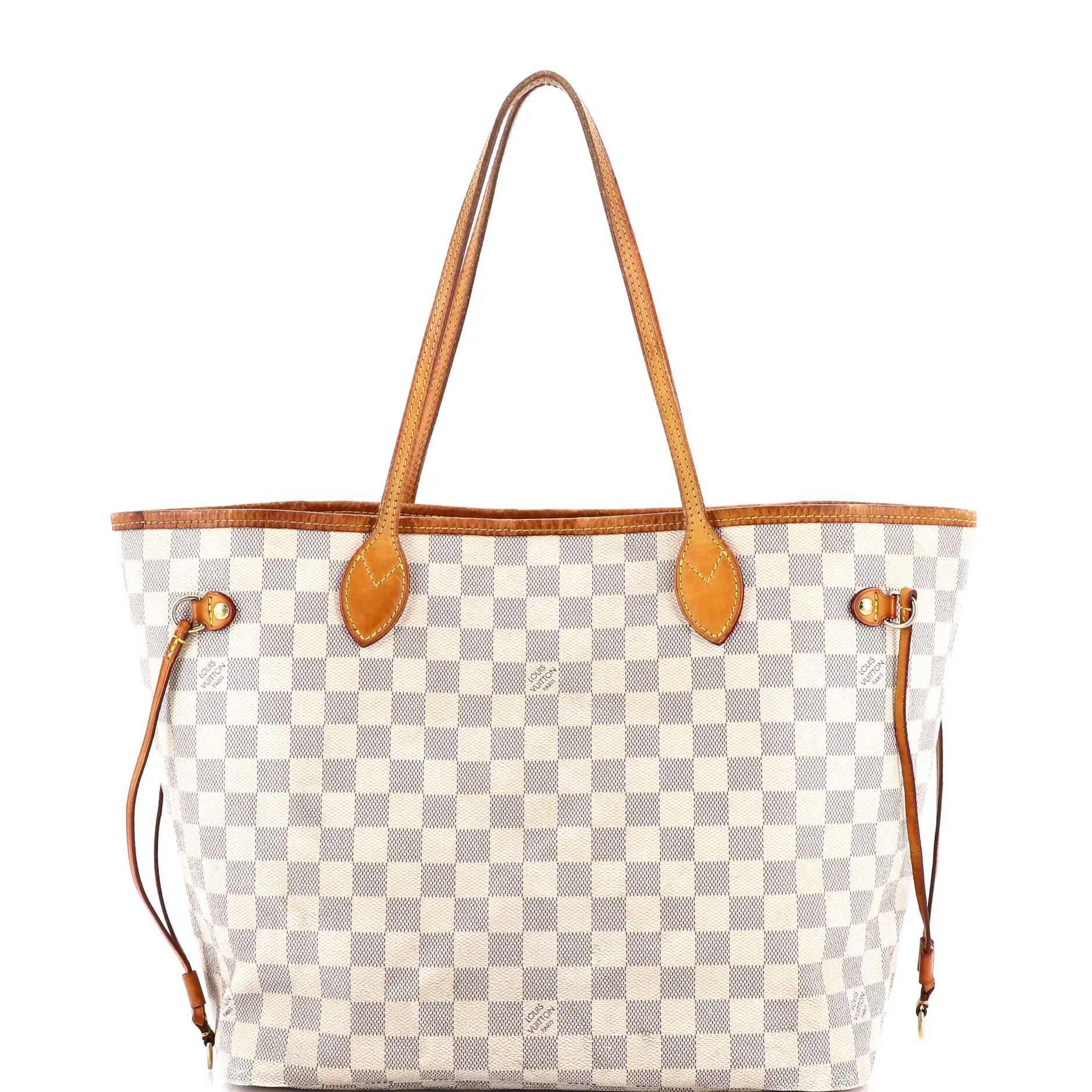Pre-owned Louis Vuitton Canvas Coated Tote Bags REBAG Neverfull Tote Damier MM by Rebag