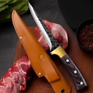 Ultra-sharp Professional Kitchen Knife with Anti-stick Ergonomic Wooden Handle, Multipurpose Chopping & Fruit Knife, Household Cooking & Camping Essential