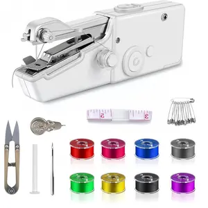 Handheld Sewing Machine,Sewing Machines for Beginners,Portable Electric Mini and Samll Hand Held Kit for Adults Included Mannual and Accessories,Sewing Hem Quick Stitching (White)
