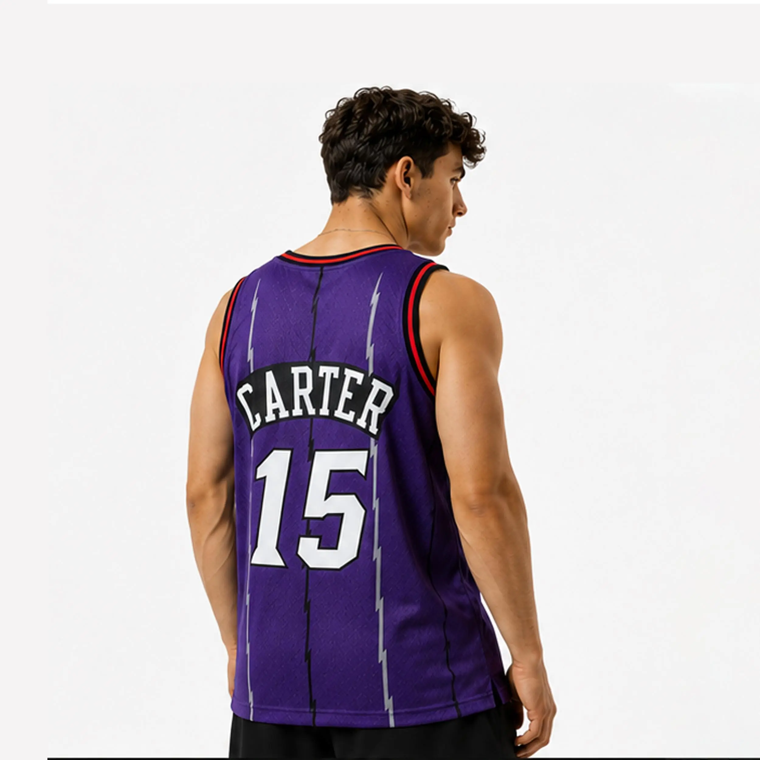 Men's #15 Air Legend Toronto 1998-99 Retro Basketball Fan Jersey, Purple, Breathable Loose-Fitting Sports Collectible, Birthday Gifts, Cold Wash Only, Do Not Bleach