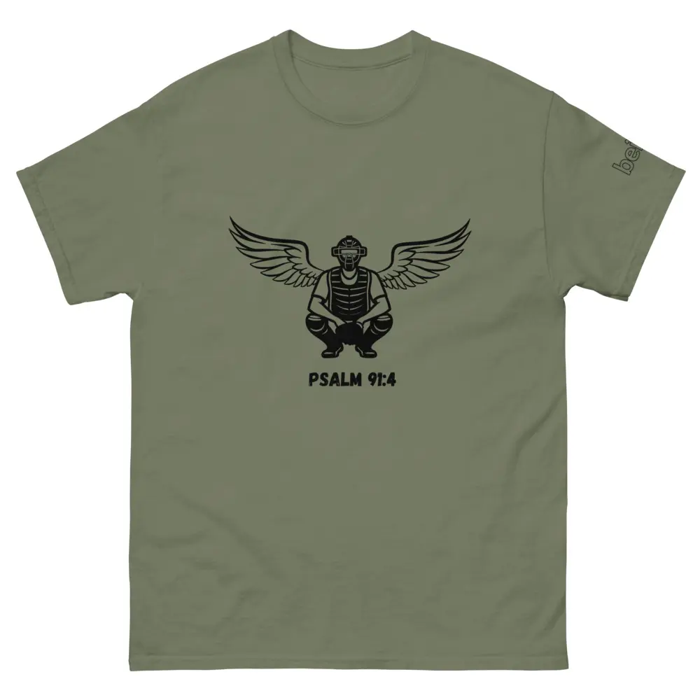 Catcher Guarded Tee – Catcher with Wings Shirt, Youth Baseball Graphic, Faith-Driven Streetwear Cotton Fabric