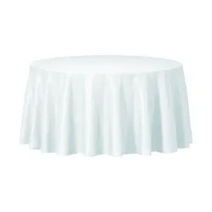 Clear Round Disposable Plastic Tablecloths (84")