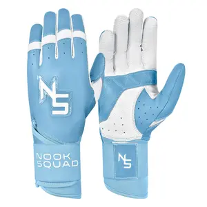 Nook Squad Batting Gloves - Squad Series 2.0 Double Wrap Cuff Cabretta Leather All Seasons Dura-Grip Textured Palm Double Stitched Reinforced Palm & Wrist Breathable Dura-Flex Neoprene Baseball Glove