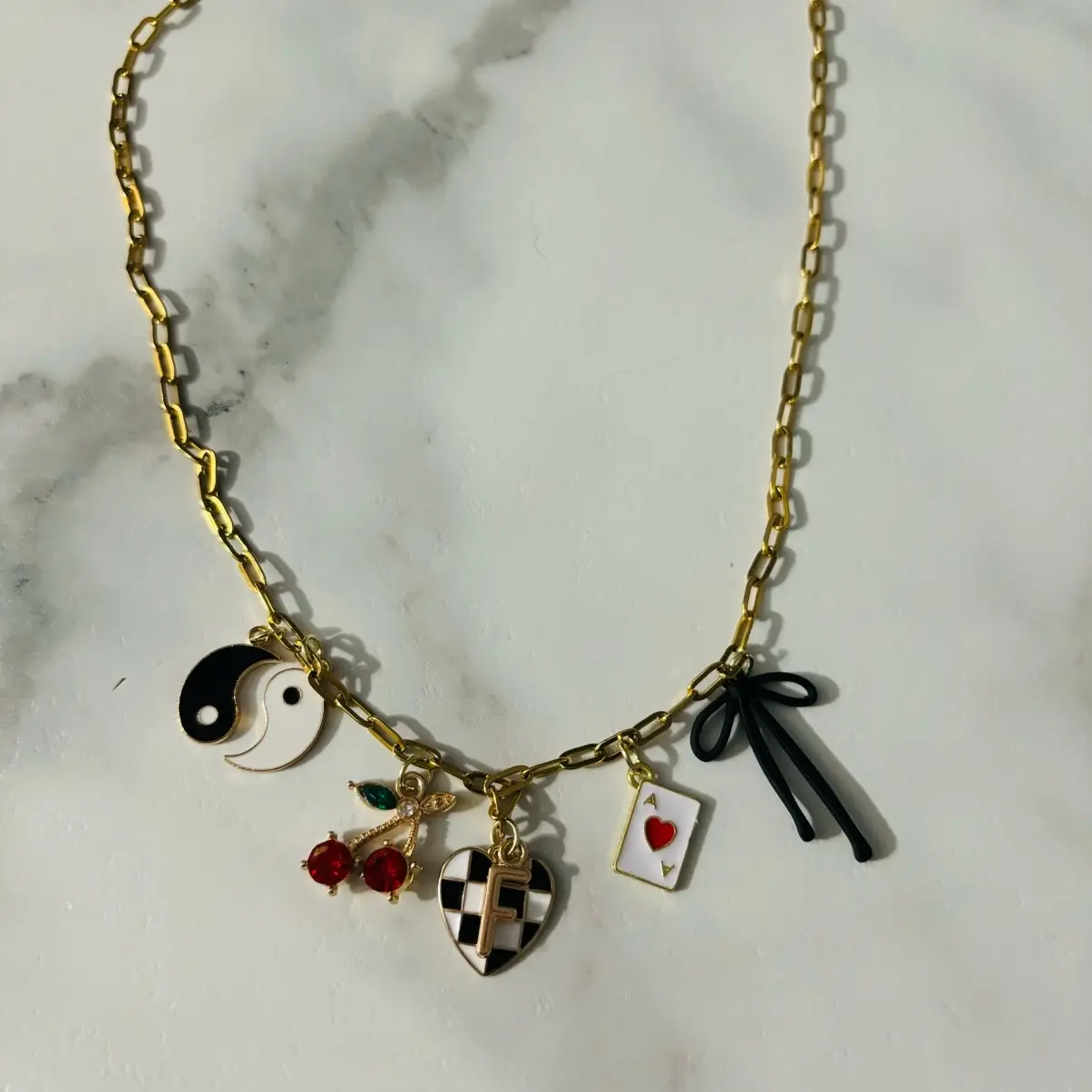 Initial Charm Necklace Initial Charm Necklace