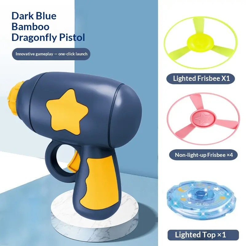 Dark blue + 4 non-luminous frisbees + 1 luminous f