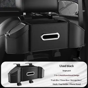 Car Seat Back Storage Box Multifunctional Tissue Box Car Cup Holder Seat Back Organizer Car Interior Decoration