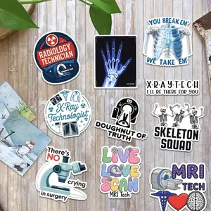 Radiology Tech Stickers: Waterproof X-Ray Decals - 10 Pcs