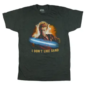 Star Wars T-Shirt Men's Anakin Skywalker I Don't Like Sand Adult Tee