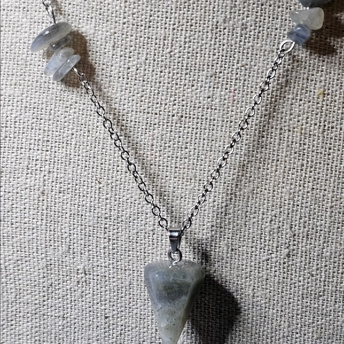 Handcrafted Labradorite Pendant & Necklace 24"