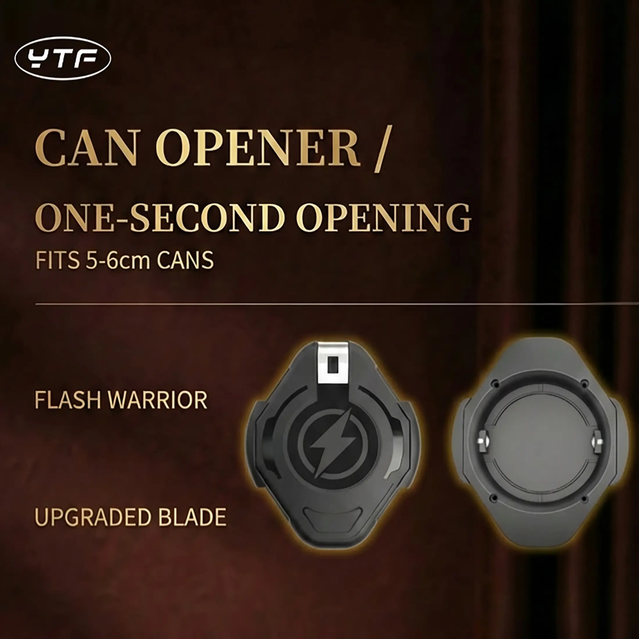 Flash War God 2-in-1 Universal Beverage Can Opener – Enlarged Opening, Safe Smooth Edge, Built-in Bottle Opener, Portable Kitchen Utensil for Soda, Food Cans, Mother’s Day Gift, Smooth Edge Openers