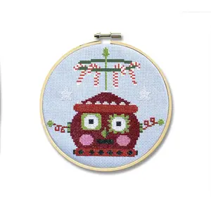 Spot Colors Red Christmasbot Counted Cross Stitch Kit
