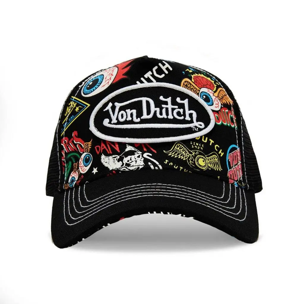 V0n Dutch Graffiti Trucker Cap - Premium Snapback Mesh Baseball Hat, Embroidered Logo Graphic Streetwear Limited Edition 2026, Adjustable Unisex Gorra, Urban Fashion Statement, Perfect for TikTok Style