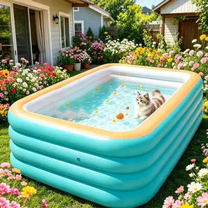 2.6m 102-Inch 4-Layer Inflatable Pool, Durable PVC Material, Outdoor Garden Use, Perfect for Summer Fun and Parties, Swimming Pool