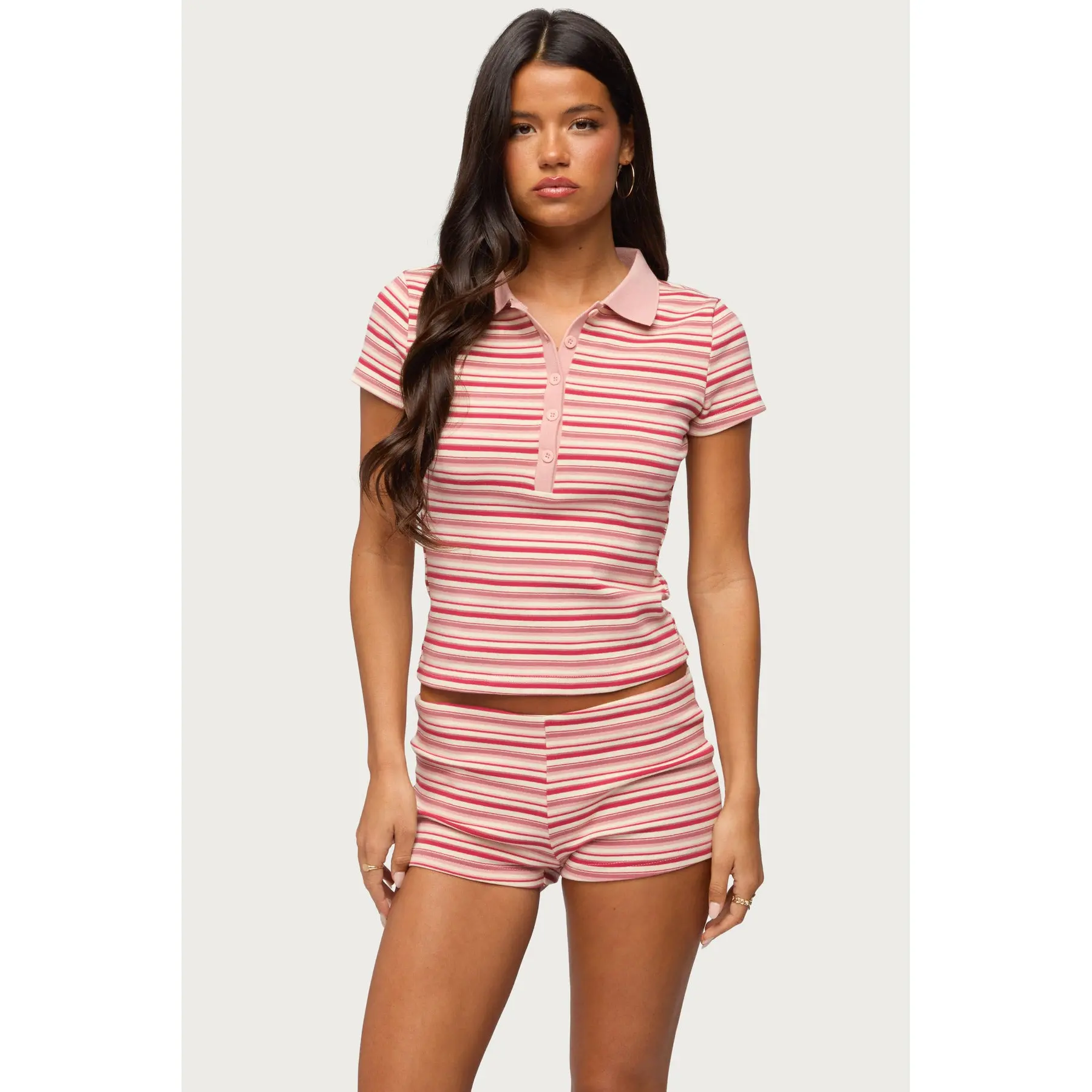 Noelia Striped Polo Top