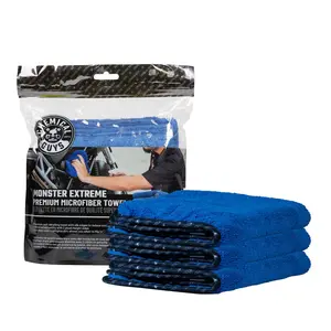 CHEMICAL GUYS Monster Extreme Thickness Towel 3-Pack – Ultra Plush, Heavyweight Microfiber Towels for Maximum Absorption, Scratch-Free Drying, Buffing & Wax Removal on Paint, Glass & More, Safe for All Surfaces
