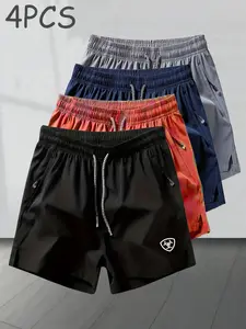 4-Pack Western Ice-Feel Shorts, Gym Outdoor Wear, Cowboy Enthusiasts, Ariat Logo Print, Unisex, Slim-Fit, All Seasons
