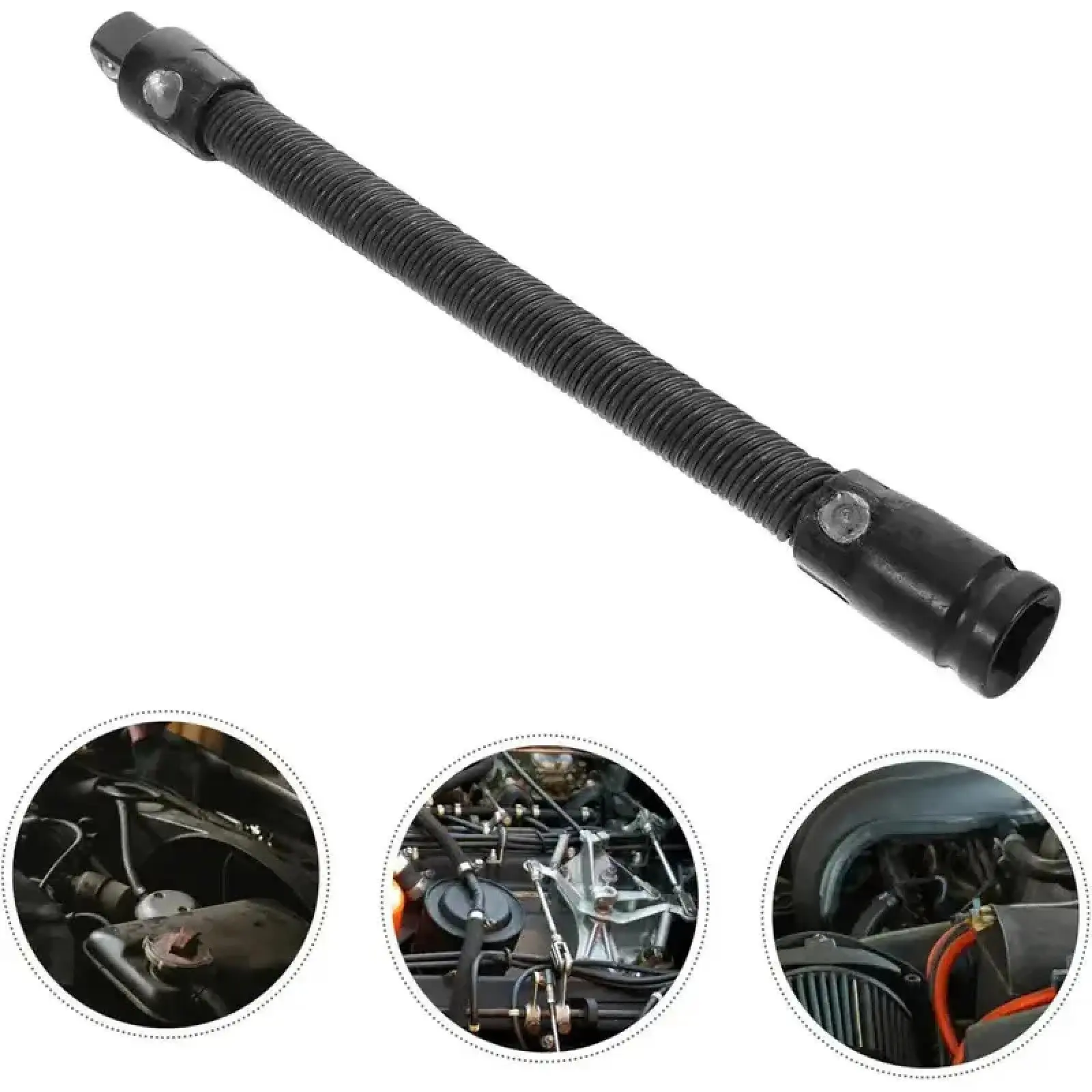 1/2 in Flexible Swivel Socket Extension Rod Tool - Impact-Resistant Extension Bar with Socket Reach, Auto Repair Wrench Accessory