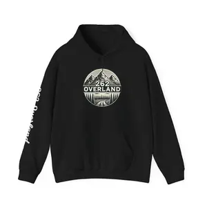 262 Overland Custom Branded Hoodie Sweatshirt - Unisex Heavy Blend - Mountain Adventure, Outdoor Apparel, Cozy Winter Clothing Casual Cotton Casual Cotton hoodie  men Menswear Kangaroo Pocket Polyester Prints Sleeve Stylish Tops