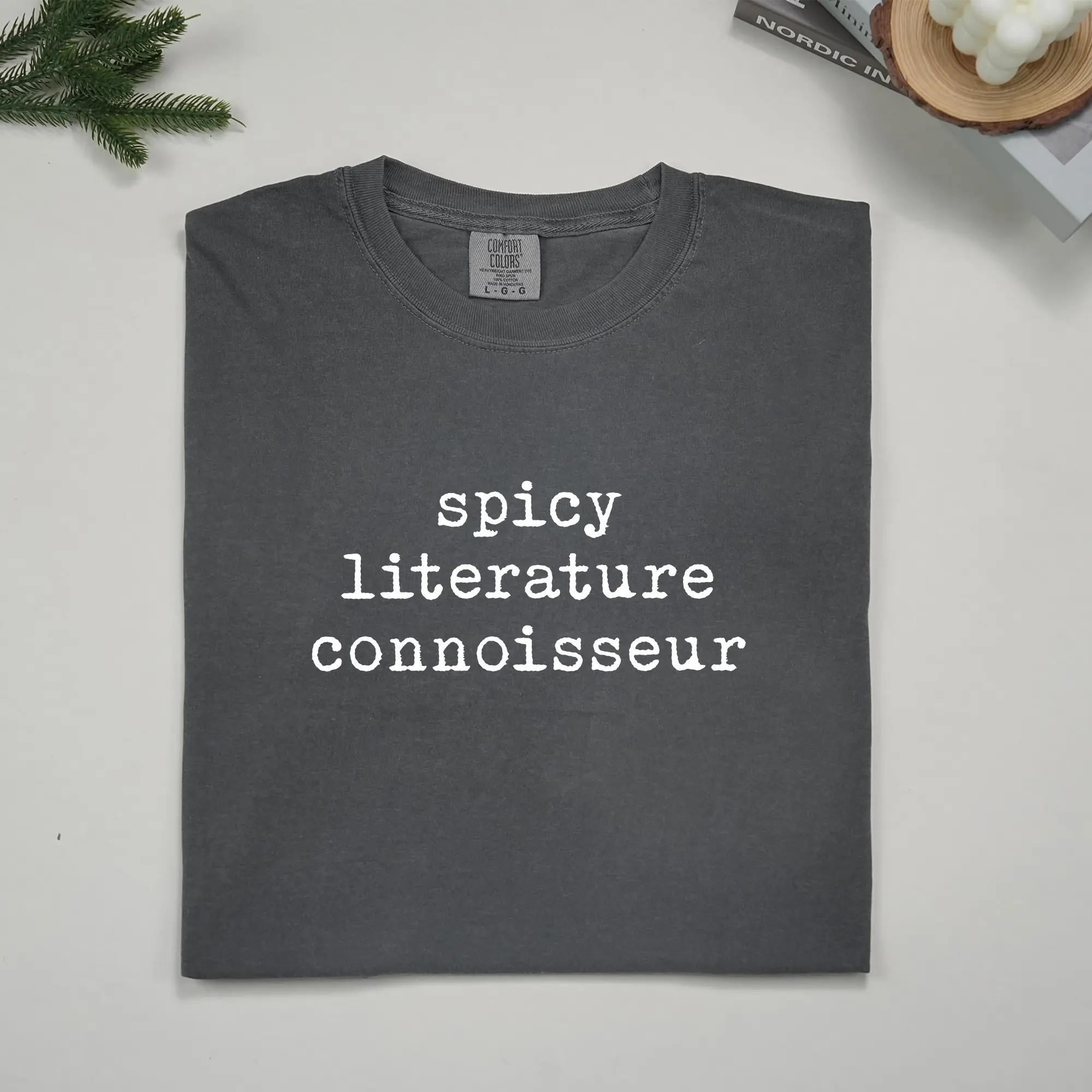 ChicCotton Spicy Literature Connoisseur Comfort Colors Shirt, Romance Reader T-shirt, Bookish Graphic Tee, Bookworm Clothing, Romance Book Fan Gift