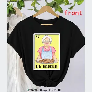 La Abuela T-Shirt with Cute Grandma and Cookies Graphic – Perfect for Casual Days