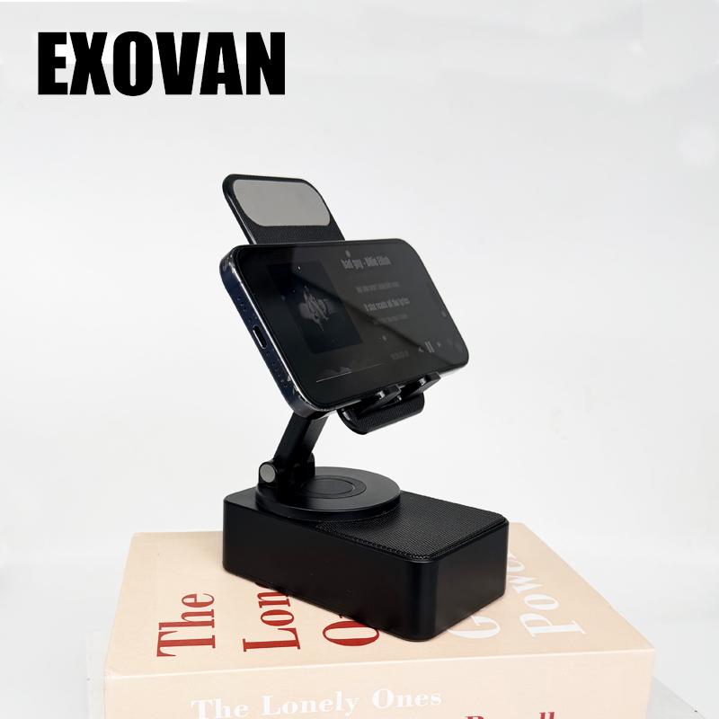 5 in 1 Wireless Bluetooth-compatible Portable Cell Phone Holder Speaker, 360° Rotation Phone Speaker Stand & Charger, Suitable for Kitchen Travel Party Outdoors Gym, Phone Accessories, Men's Gift Ideas iphone android cellphone