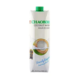 CHAOKOH 100% Natural Coconut Water 1000ml - Zero Sugar, Zero Fat, Low Calorie, Refreshing Tropical Drink