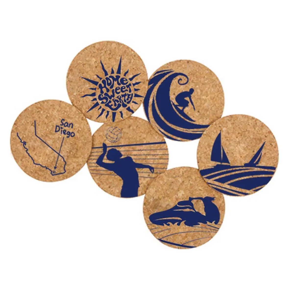 Corkology 400 Home Sweet Earth Soft Cork Placemats & Coasters Set Pack, Kitchen Tableware for Dining Table Use