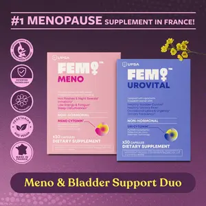 UPSA FEM MENO & Bladder Support Duo: Non-Hormonal for Hot Flashes, Night Sweats & Bladder Control, Clinically Tested, Made in France, Vegan & Non-GMO