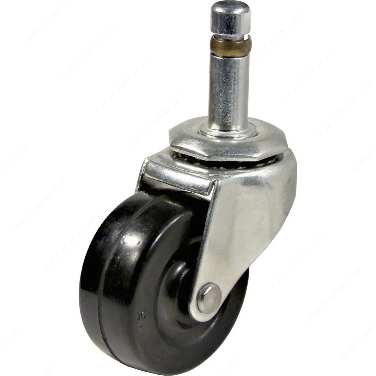 212 MAIN Richelieu F30247 2-in. Multi-Purpose Rubber Caster, 0.43-in. Friction Fit Stem, Black, Double Swivel Wheels, for Indoor Furniture Chairs