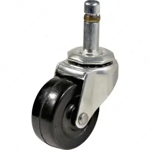 212 MAIN Richelieu F30247 2-in. Multi-Purpose Rubber Caster, 0.43-in. Friction Fit Stem, Black, Double Swivel Wheels, for Indoor Furniture Chairs