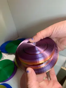 Sensory Fidget Circle for Stress Relief - Multicolor 3D Printed Toy with Soothing Sound, 4 inch Circumference