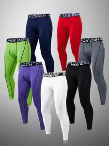 Men's Solid Color Pants Casual Elastic Compression Leggings Fall Winter Summer Fashion Trend Daily Sports Cycling Running Gym Outdoor Clothing Black White White Blue Gray Red Green Fitness Slim Fit Pants Size S-3XL
