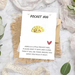 1-100pcs Resin Dumpling Jiaozi Potsticker, Love Themed Embrace Cards for Daughters & Friends, Perfect Party Decoration