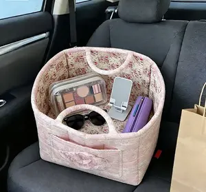 Versatile Car Storage Basket-Durable&FoldableOrganizer Bag for Car,Home&On-the-Go|CollapsibleHandle Reusable Grocery Tote,Picnic Mom Bag|Elegant Fabric Storage Bin for Living Room-Women socks,Bedroom,Office,-birthday gifts-TiktokShopSpringGlowUp