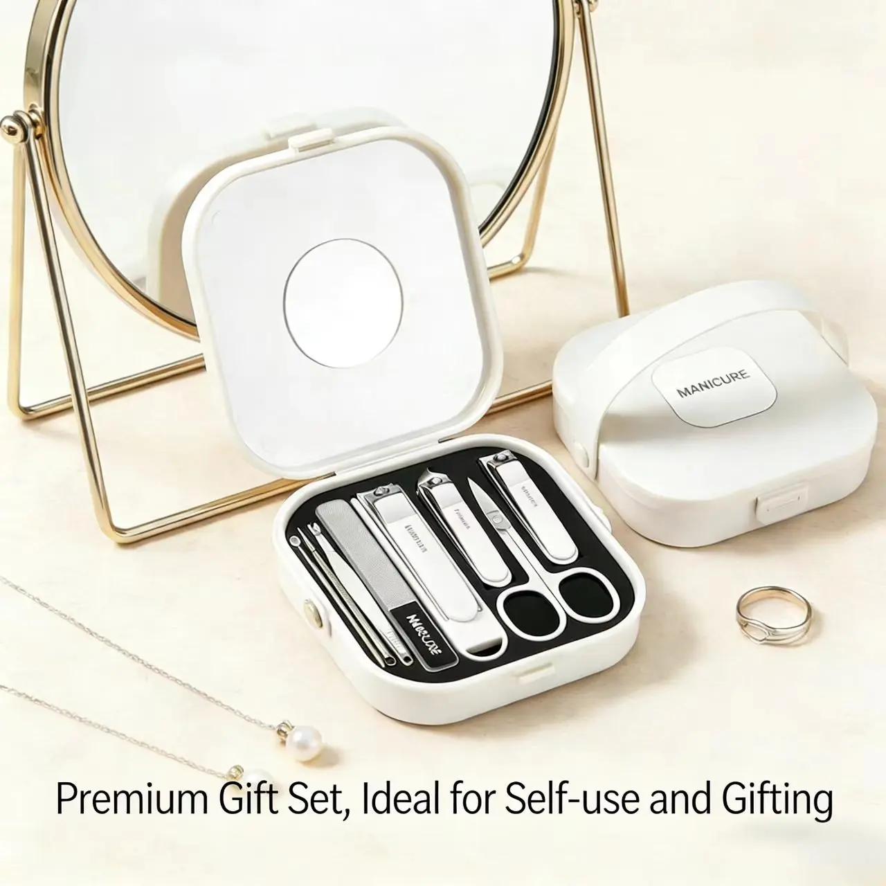 8-Piece Professional Nail Clipper Set with Case | Heavy Duty Stainless Steel Toenail & Fingernail Clippers, Cuticle Remover, Nail File Kit | Precision Grooming Tools for Men, Women & Seniors | Home, Travel & Salon Essentials