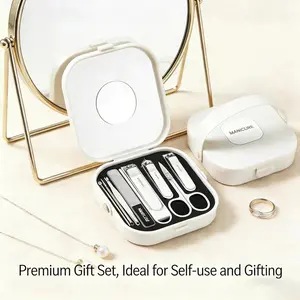 8-Piece Professional Nail Clipper Set with Case | Heavy Duty Stainless Steel Toenail & Fingernail Clippers, Cuticle Remover, Nail File Kit | Precision Grooming Tools for Men, Women & Seniors | Home, Travel & Salon Essentials