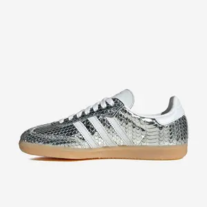 Adidas Women’s Samba OG Patent Snakeskin Silver Metallic