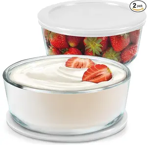 Ultimate Yogurt Containers 2 Pack - 1-Quart Glass Jars for 30% More Yogurt - Airtight BPA Free & Oven Safe - Ideal for Home & Meal Prep - Kitchen Utensils Tin Canister