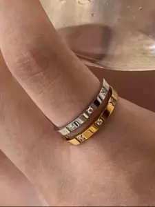 Women Elegant Stainless Steel Ring, Stackable Rings, Waterproof & Colorfast Design, Perfect Gift for Valentine's Day & Mother’s Day, Daily Wear Jewelry