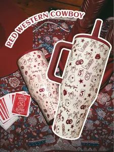 HydroJug Traveler Series — 40 oz Water Bottle (with Handle & Flip-Top Straw) — Fits Car Cup Holders, Leak-Proof Travel Tumbler — Reusable Insulated Stainless Steel, with Non-Slip Rubber Base — Exquisite Gift for Men & Women | Color: Red Denim