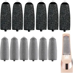 12 Pack Flawless Pedi Replacement Rollers| 6 Extra Coarse & 6 Regular Coarse Refill Heads| Compatible with Finish Touch Flawless Pedi Electronic Foot File Tool