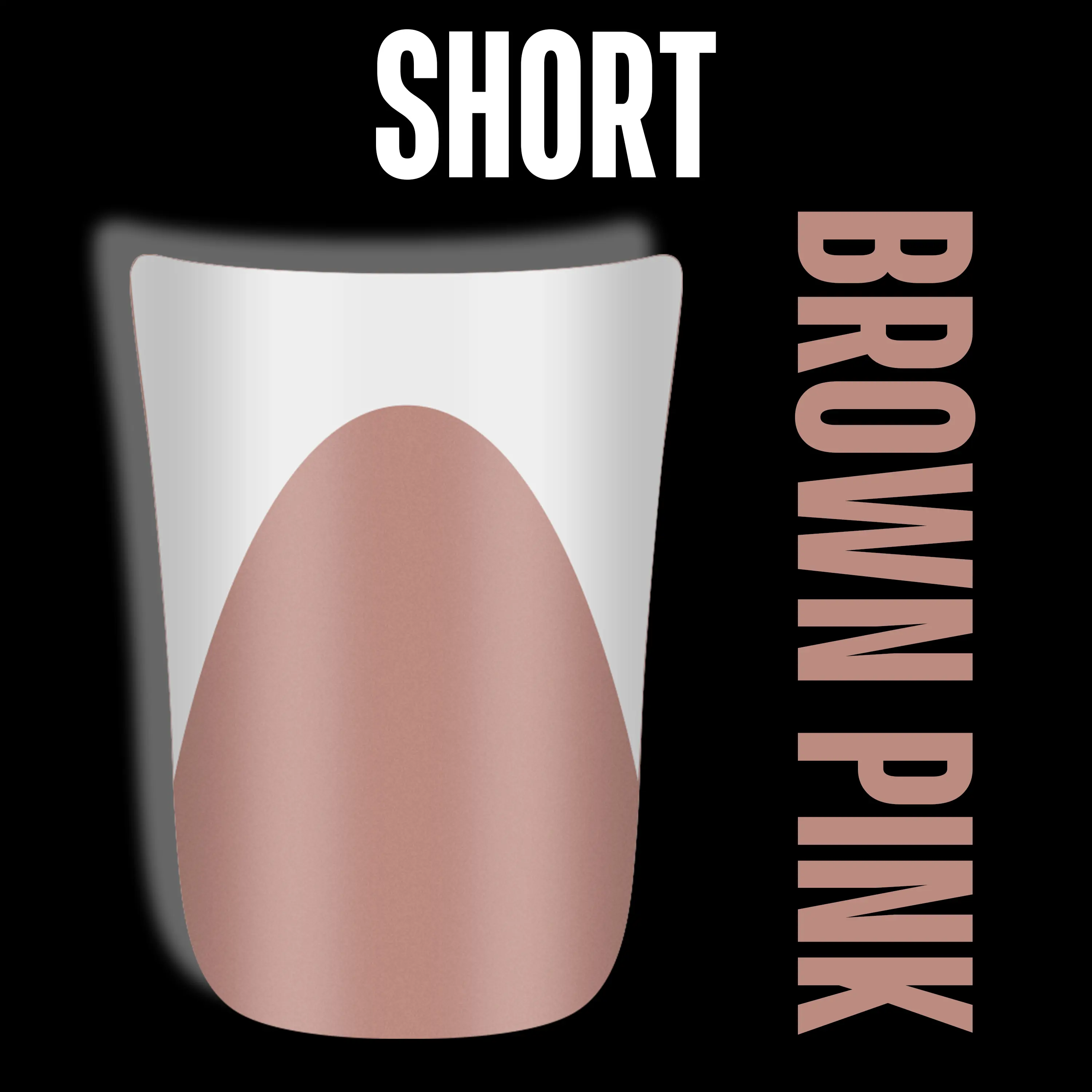 White French Tips Short Duck Nails Brown Pink