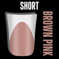 White French Tips Short Duck Nails Brown Pink