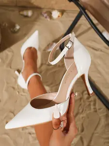Women's Fashion Pointed Toe Stiletto High Heels, Elegant Patent Leather Slip-On Shoes, Perfect for Daily Wear, Commuting & Parties, Footwear