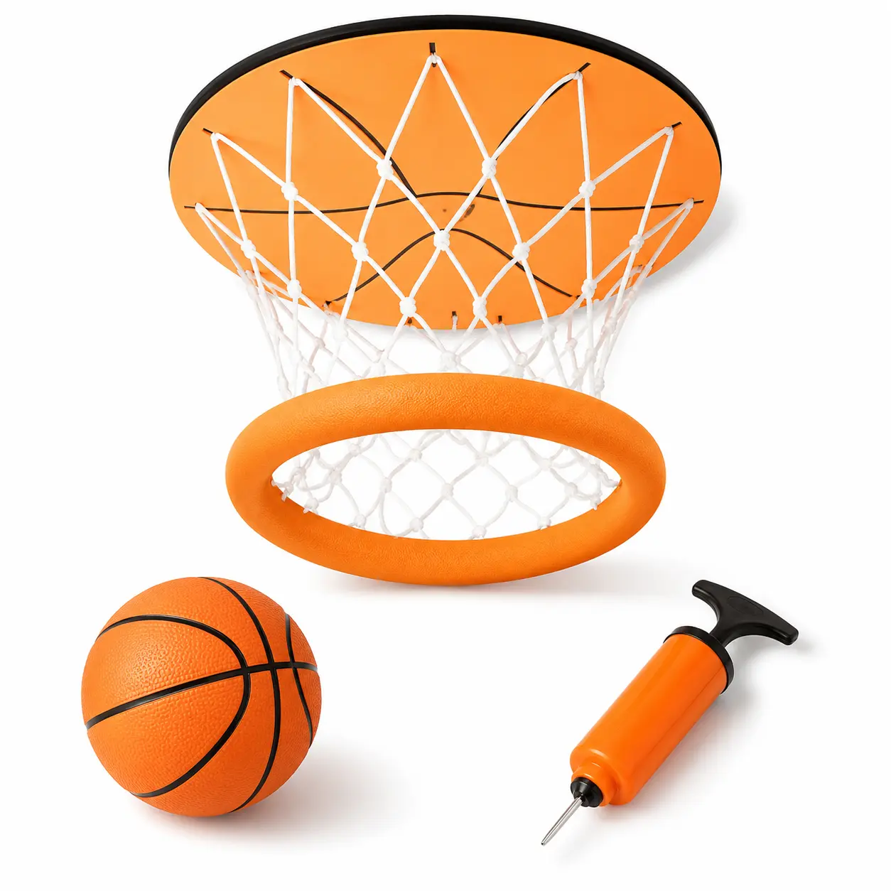 Mini Ceiling Basketball Hoop Set for Kids, Indoor Basketball Toy with Soft Foam Rim, Mini Ball and Hand Pump, Space Saving Ceiling Mounted Basketball Frame for Bedroom Playroom Family Sports Fun