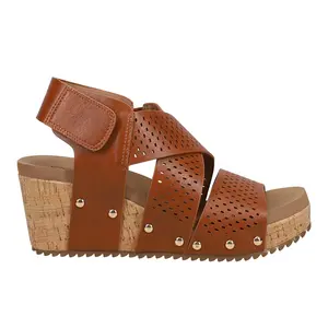 Corkys Womens Guilty Pleasure Cut-Out Studded Slingback Casual Sandals Casual High Heel 3" & Up - Brown