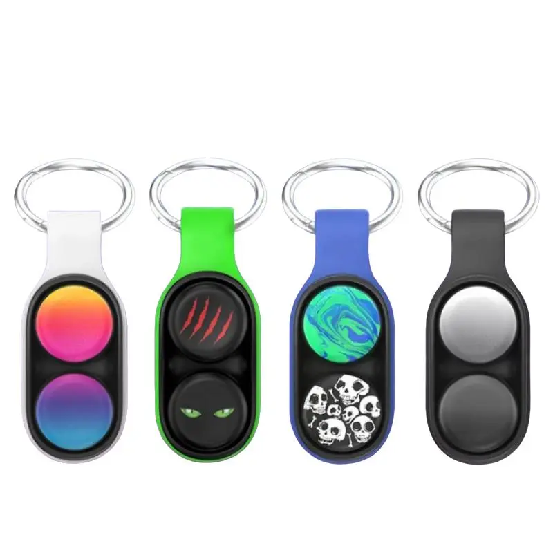 Finger Fidget Keychain Magnetic Key Toy Black Tech Novelty Portable Stress Relief Fidgeting Stress Relief Decompression Sensory Fidget Toy Magnet Fidgets Stress Relief Gadget