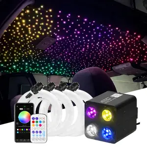 36W 4 Color Twinkle 1920 Pcs Starlight Headliner Kit,1800pcs*0.75mm*4m +120 Pcs Colorful Shooting Star , LED Fiber Optic Star Ceiling Lights for Car / Home Theater, Star Light For Room, Live Star Lighting.